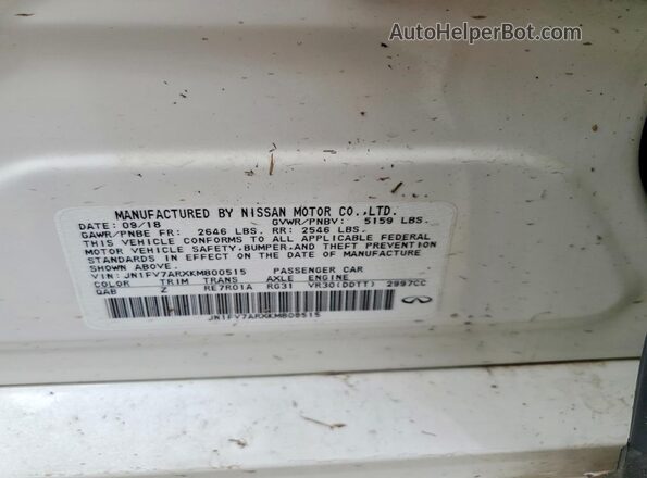 JN1FV7ARXKM800515 2019 INFINITI Q50 White Vista del compartimento del motor