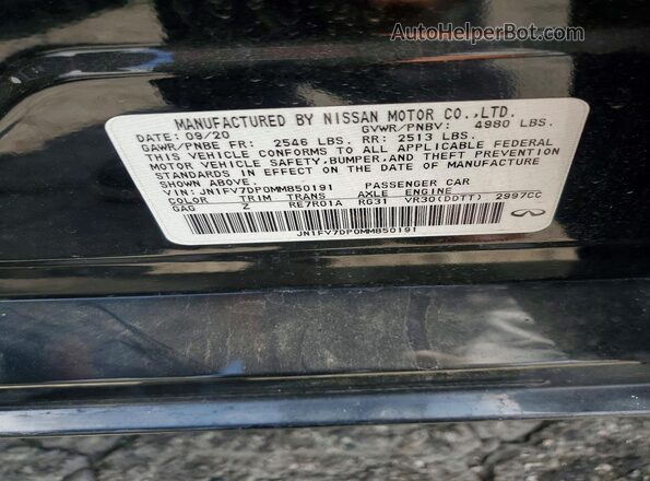 JN1FV7DP0MM850191 2021 INFINITI Q50 Black Vista del compartimento del motor