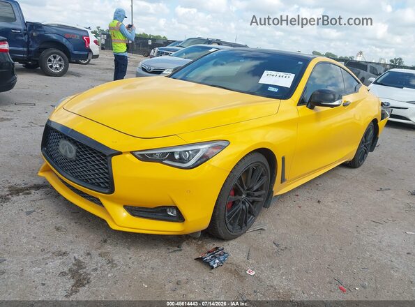 JN1FV7EL5HM701955 2017 INFINITI Q60 Yellow Առջևի ձախ երեք քառորդ տեսարան
