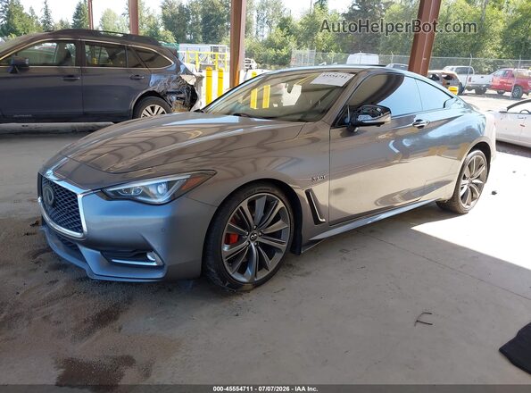 JN1FV7EL8KM440103 2019 INFINITI Q60 Gray Առջևի ձախ երեք քառորդ տեսարան