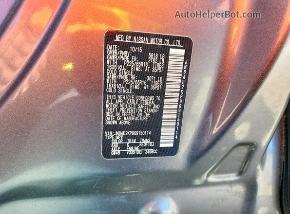 JN8AE2KP9G9150114 2016 NISSAN QUEST Silver 360 interior view