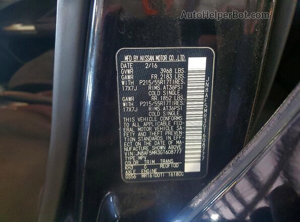 JN8AF5MR3GT608777 2016 NISSAN JUKE Black Vista del compartimento del motor