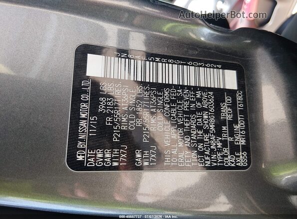 JN8AF5MR8GT603624 2016 NISSAN JUKE Gray Widok komory silnika