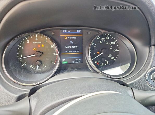 JN8AT2MT0LW018628 2020 NISSAN ROGUE Black Սարքավորումների վահանակի տեսք