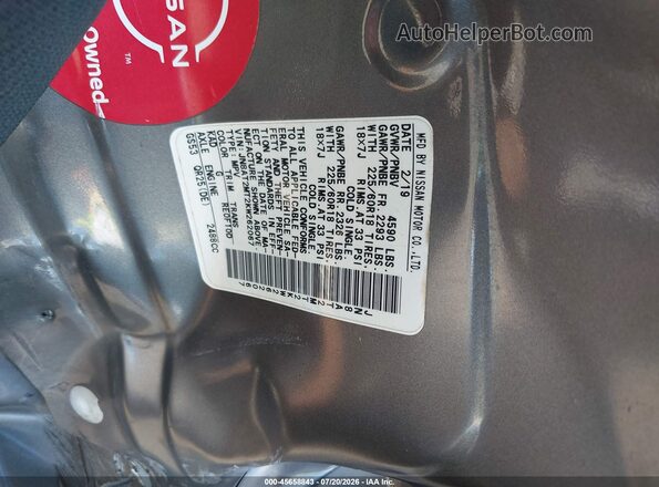 JN8AT2MT2KW262067 2019 NISSAN ROGUE Gray ძრავის განყოფილების ხედი