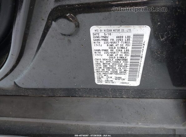 JN8AT2MT7GW005297 2016 NISSAN ROGUE Black Widok komory silnika