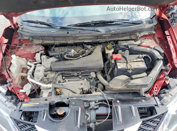 JN8AT2MT7GW016722 2016 NISSAN ROGUE Burgundy Vista del compartimento del motor