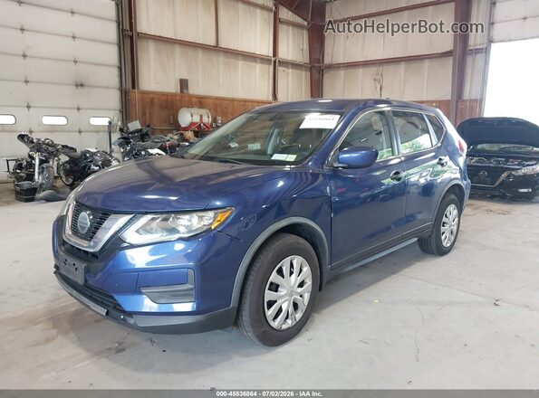 JN8AT2MV0JW329247 2018 NISSAN ROGUE Blue Առջևի ձախ երեք քառորդ տեսարան
