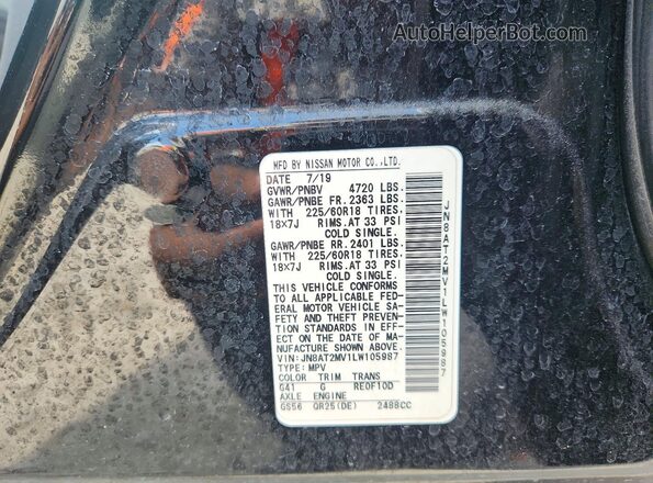 JN8AT2MV1LW105987 2020 NISSAN ROGUE Black 360 interior view