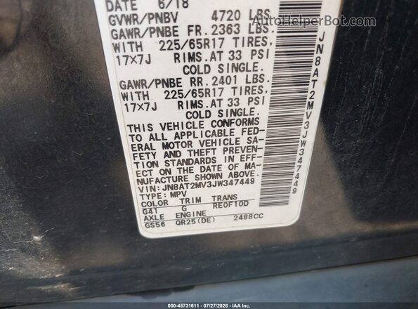 JN8AT2MV3JW347449 2018 NISSAN ROGUE Black Engine compartment view