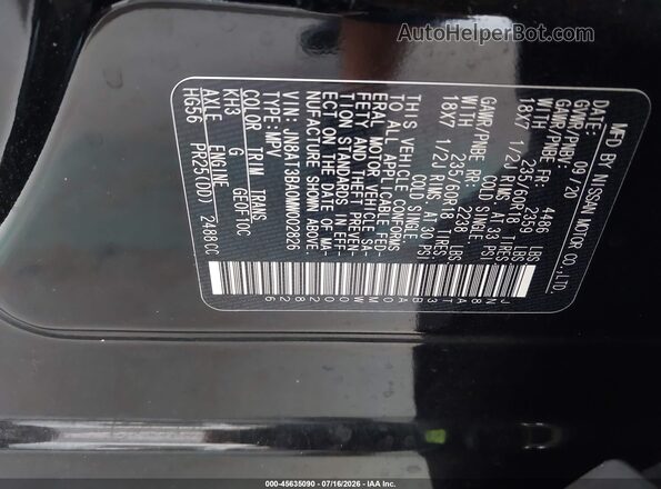 JN8AT3BA0MW002826 2021 NISSAN ROGUE Black Engine compartment view