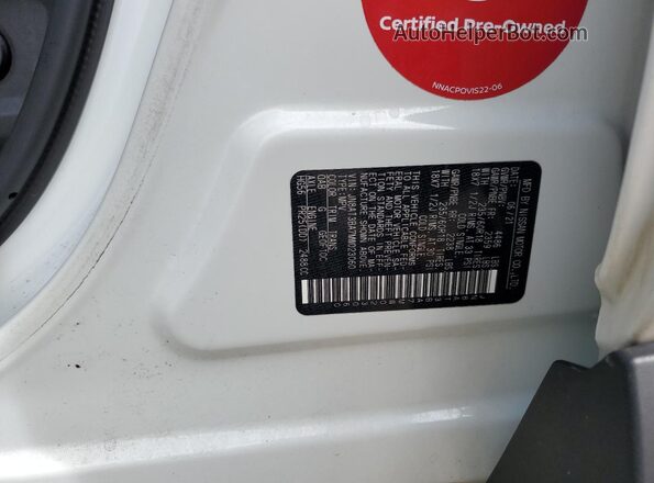 JN8AT3BA7MW023060 2021 NISSAN ROGUE White Հետևի նստատեղերի տեսք