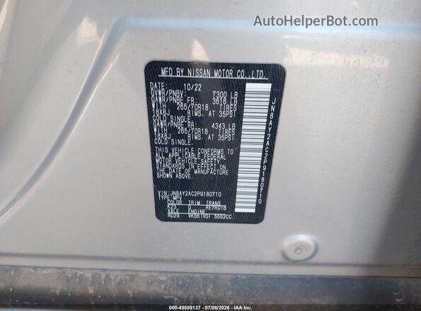 JN8AY2AC2P9180710 2023 NISSAN ARMADA Silver Vista del compartimento del motor