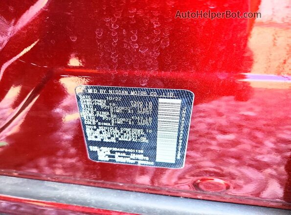 JN8AY2DAXP9401125 2023 NISSAN ARMADA Red Widok naklejki z numerem VIN