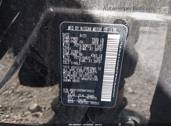 JN8AY2DBXM9795522 2021 NISSAN ARMADA Black Engine compartment view