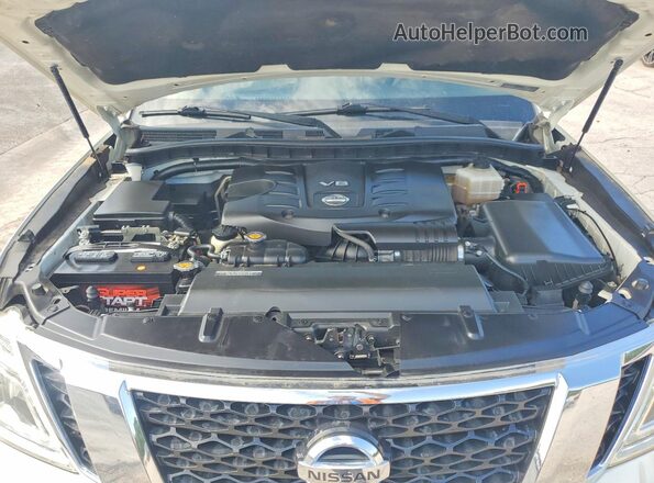 JN8AY2ND0J9054369 2018 NISSAN ARMADA White Vista del compartimento del motor