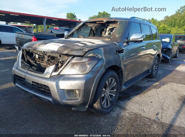 JN8AY2ND5KX008887 2019 NISSAN ARMADA Серый Передняя левая четверть