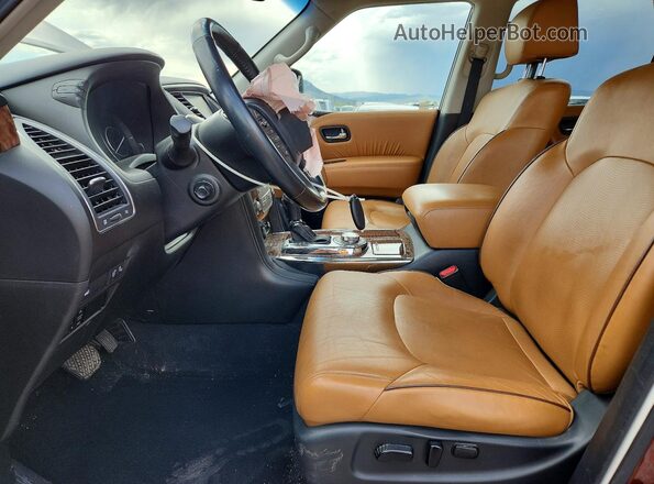 JN8AY2NE0H9703378 2017 NISSAN ARMADA Brown წინა სალონის ხედი