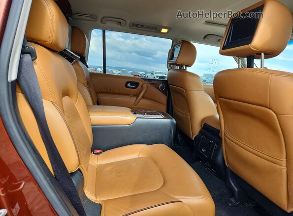 JN8AY2NE0H9703378 2017 NISSAN ARMADA Brown უკანა სავარძლების ხედი