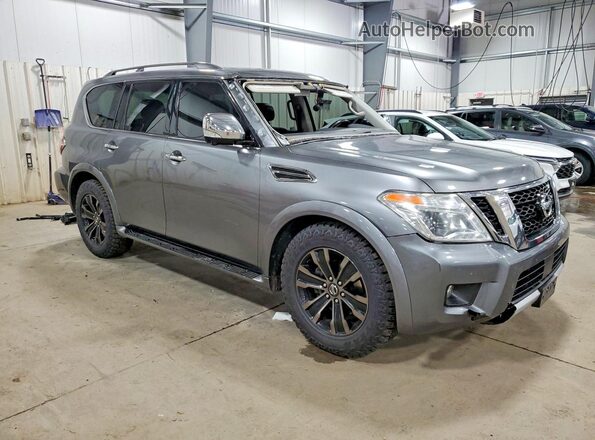JN8AY2NE0H9707768 2017 NISSAN ARMADA Серый Передняя правая четверть