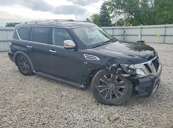 JN8AY2NE2J9733861 2018 NISSAN ARMADA Black Передня права чверть