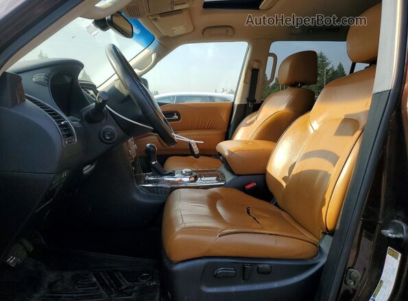 JN8AY2NE4H9704730 2017 NISSAN ARMADA Brown წინა სალონის ხედი