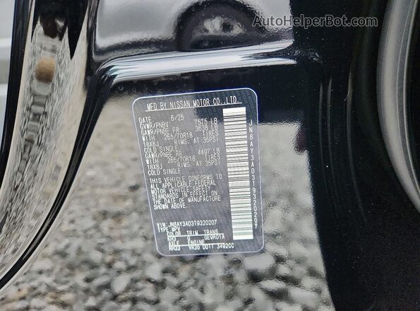 JN8AY3AD3T9320207 2026 NISSAN ARMADA Black VIN կոդի պիտակի տեսք
