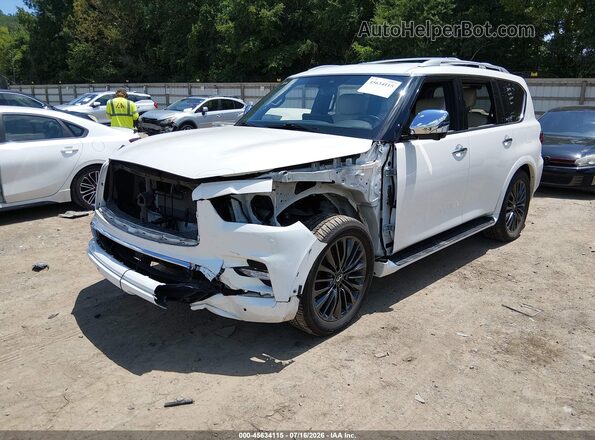 JN8AZ2BE0P9301991 2023 INFINITI QX80 White წინა მარცხენა ხედი სამი მეოთხედიდან