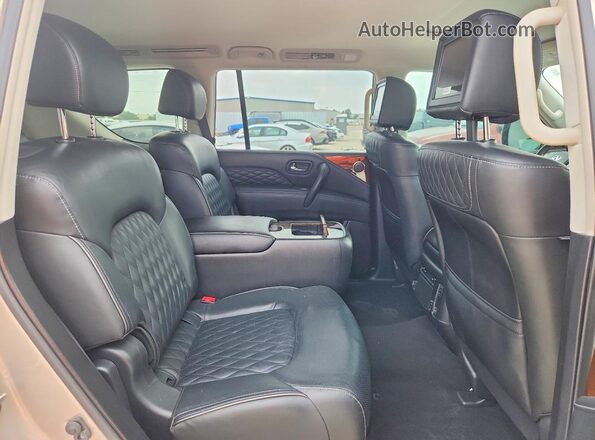 JN8AZ2NE5K9225267 2019 INFINITI QX80 Beige Rear interior view