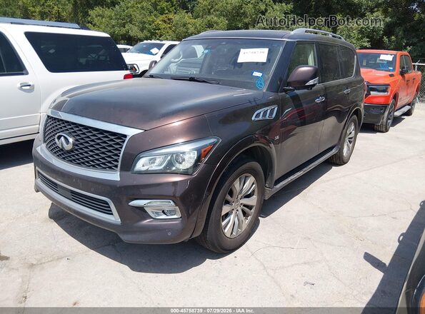 JN8AZ2NEXH9154754 2017 INFINITI QX80 Burgundy წინა მარცხენა ხედი სამი მეოთხედიდან