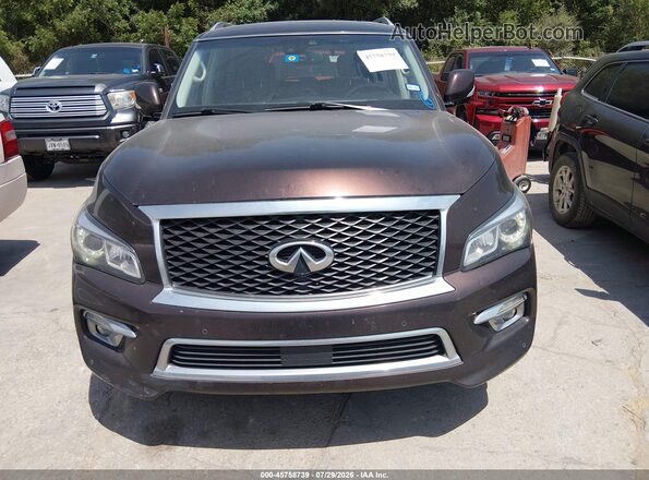 JN8AZ2NEXH9154754 2017 INFINITI QX80 Burgundy ხელსაწყოთა პანელის ხედი