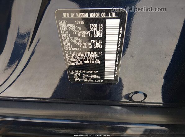 JN8AZ2NF4G9611792 2016 INFINITI QX80 Blue Engine compartment view