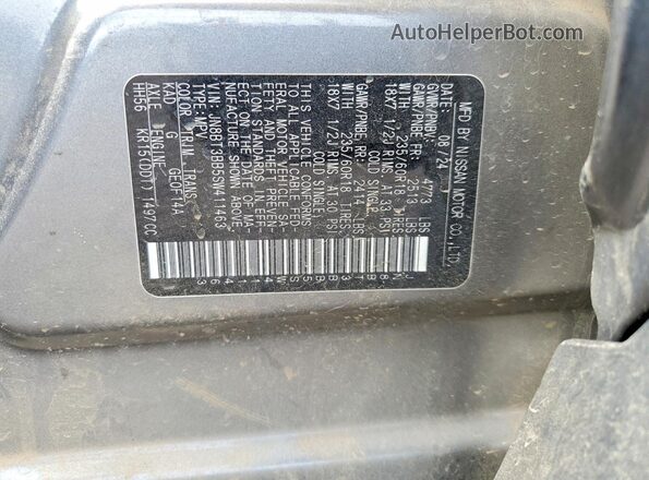 JN8BT3BB5SW411463 2025 NISSAN ROGUE Gray VIN sticker view