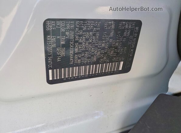 JN8BT3CA3SW344478 2025 NISSAN ROGUE White Widok naklejki z numerem VIN