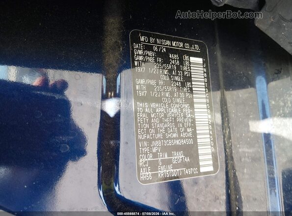 JN8BT3CB5RW284500 2024 NISSAN ROGUE Blue Вид підкапотного простору