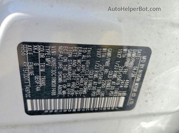 JN8BT3DC1RW381488 2024 NISSAN ROGUE White 360 interior view