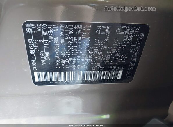 JN8BT3DC4RW070413 2024 NISSAN ROGUE Brown Շարժիչի բաժամունքի տեսք