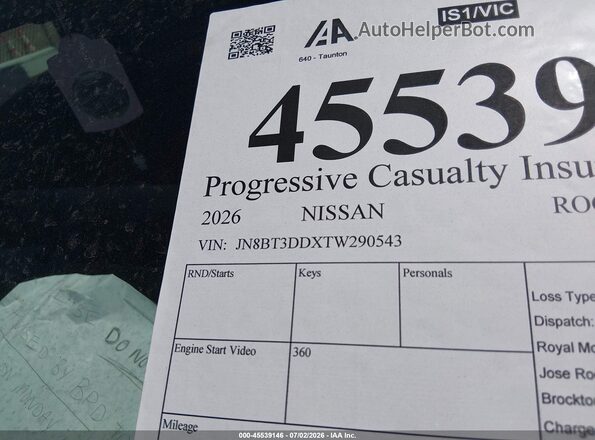 JN8BT3DDXTW290543 2026 NISSAN ROGUE Blue Widok komory silnika