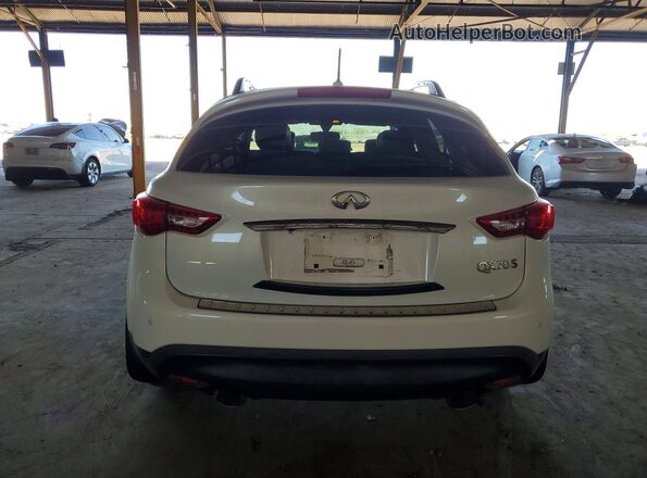 JN8CS1MU7GM130097 2016 INFINITI QX70 White Вид ззаду