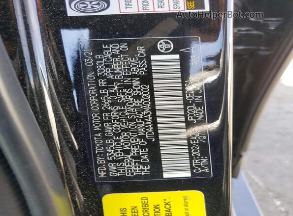 JTDAAAAA3MA002002 2021 TOYOTA MIRAI Black ძრავის განყოფილების ხედი