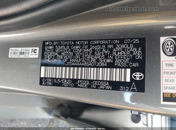 JTDAAAAA8SA012084 2025 TOYOTA MIRAI Gray Widok komory silnika