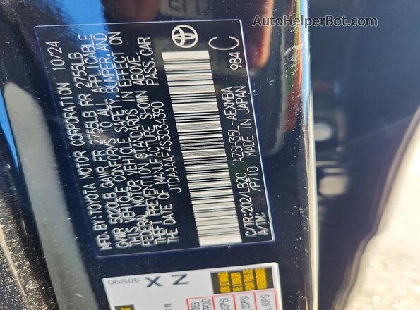 JTDAAAAF4S3034390 2025 TOYOTA CROWN Black Вид підкапотного простору