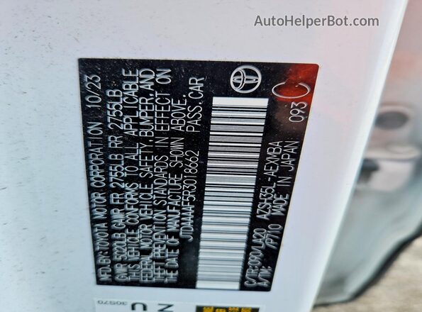 JTDAAAAF5R3018662 2024 TOYOTA CROWN White ძრავის განყოფილების ხედი