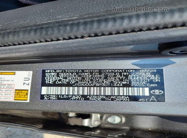 JTDAAAAF8P3011444 2023 TOYOTA CROWN Silver Vista del compartimento del motor