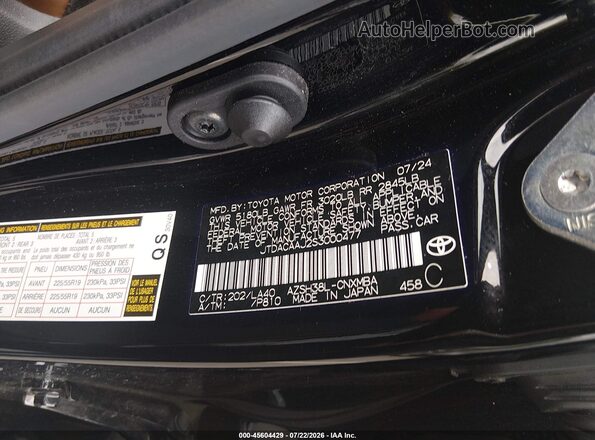 JTDACAAJ2S3000477 2025 TOYOTA CROWN SIGNIA Black Widok komory silnika
