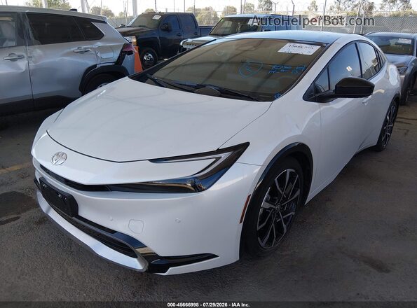 JTDACACU4R3020022 2024 TOYOTA PRIUS PRIME White წინა მარცხენა ხედი სამი მეოთხედიდან