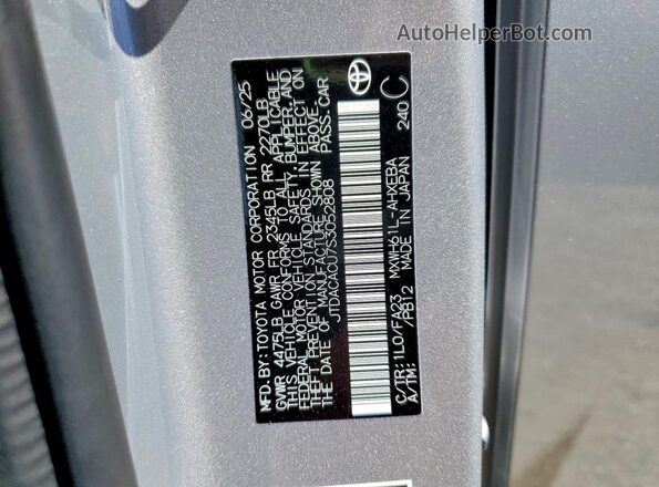 JTDACACU7S3052808 2025 TOYOTA PRIUS Silver Widok komory silnika