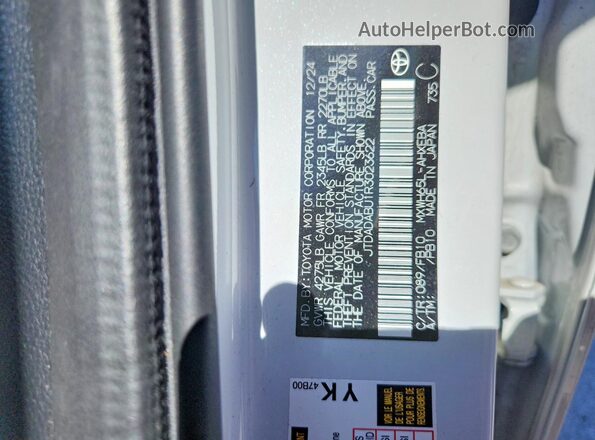JTDADABU1R3023622 2024 TOYOTA PRIUS Белый Вид подкапотного пространства