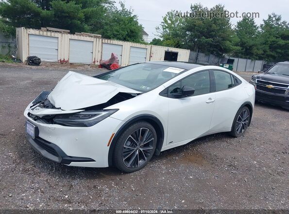JTDADABU9R3020404 2024 TOYOTA PRIUS White Առջևի ձախ երեք քառորդ տեսարան