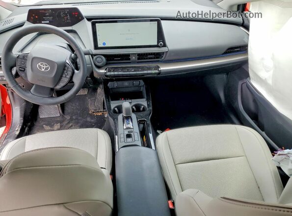 JTDADABUXS3028498 2025 TOYOTA PRIUS Red Dashboard view